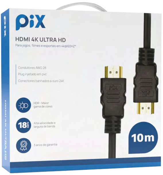 Embalagem Pix da linha Áudio e Vídeo