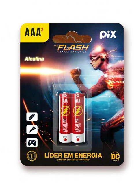 Pilha alcalina AAA Pix The Flash